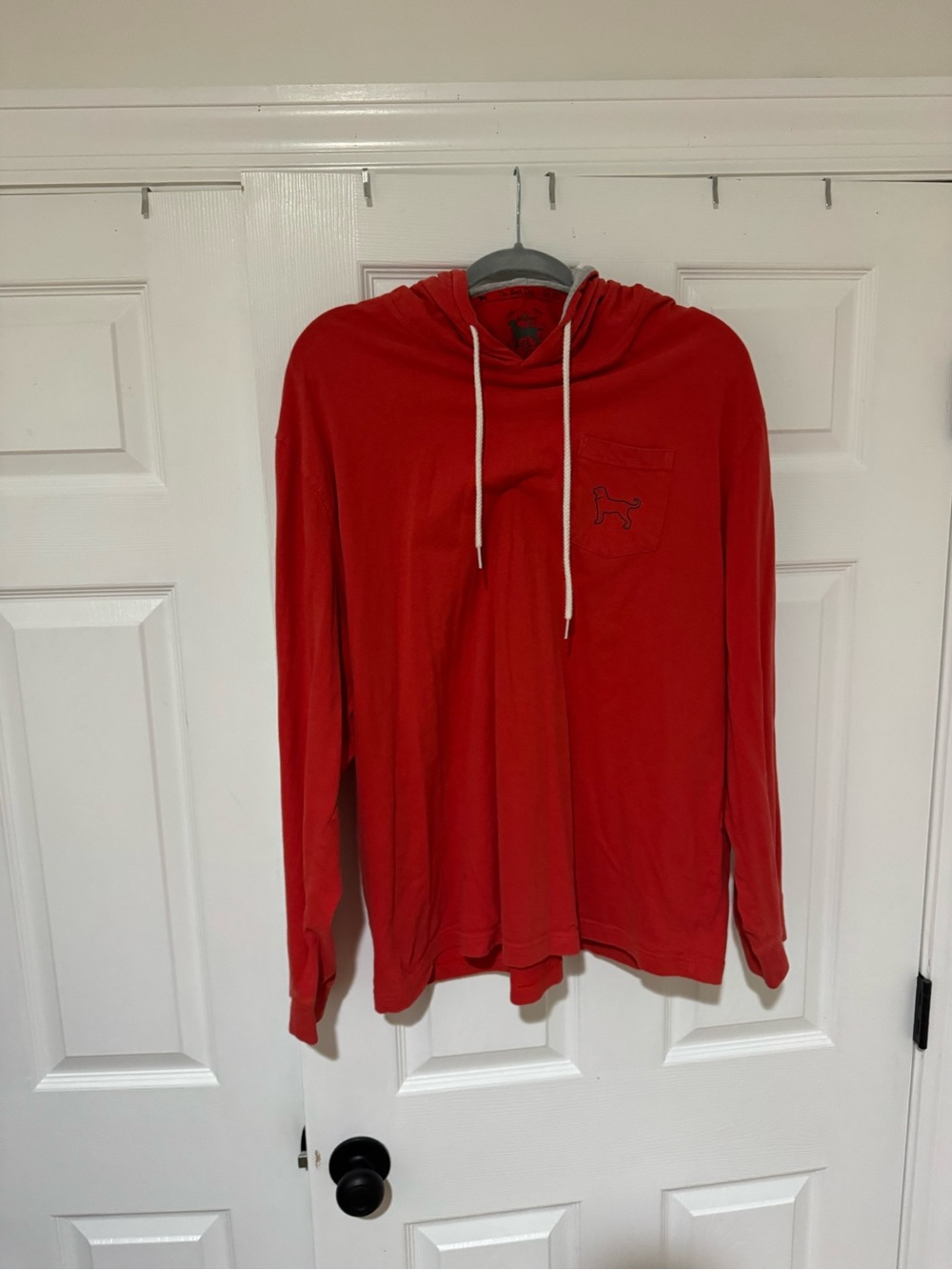 The Black Dog Red Hoodie with White Drawstrings - Picture 5 of 14